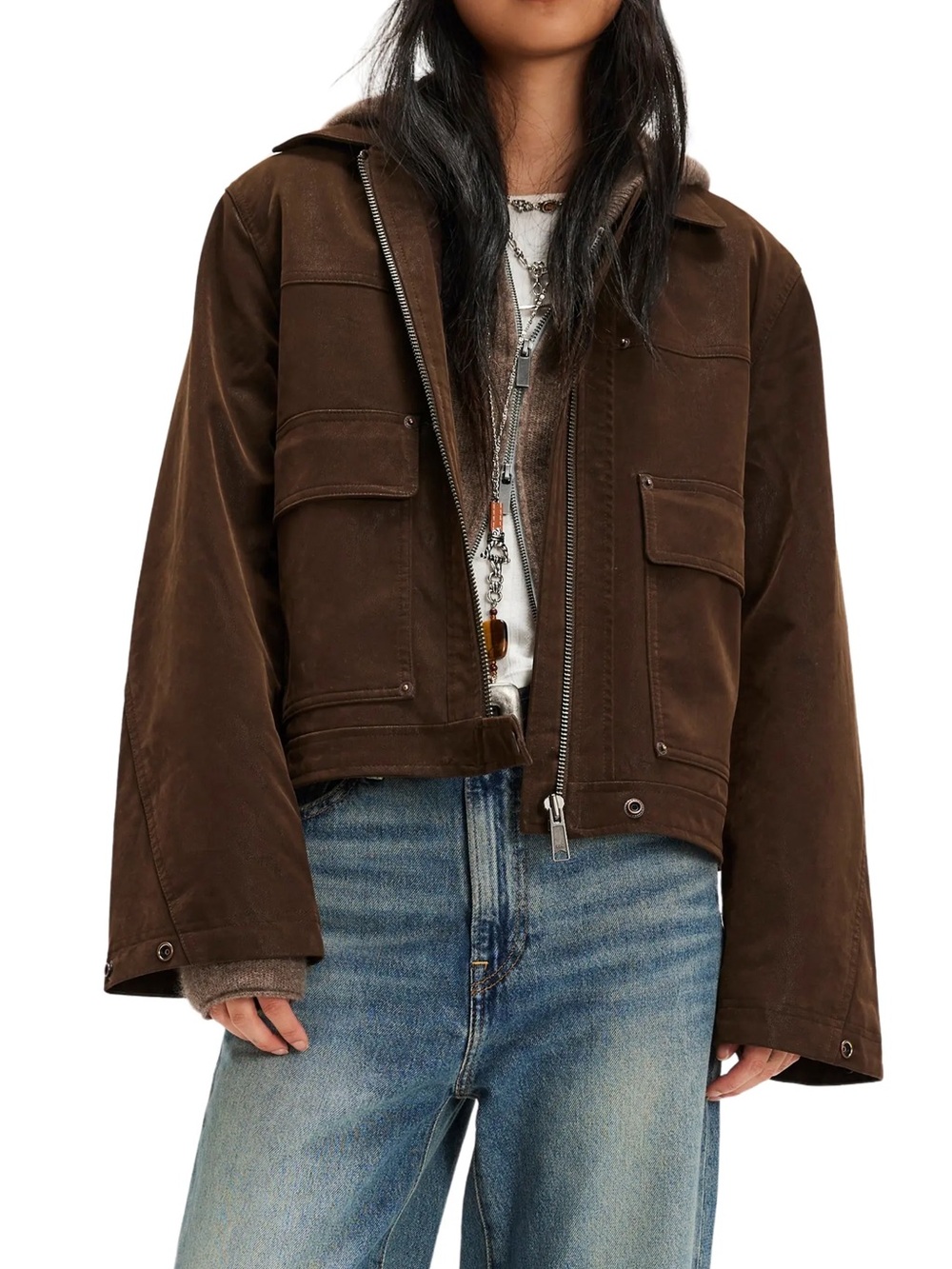We the free brown suede jacket